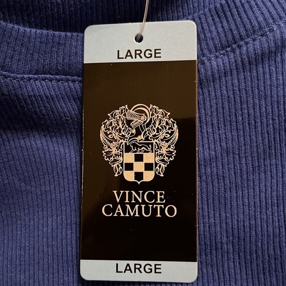 NWT Vince Camuto Women's Short Puff Sleeve Ribbed Crewneck Top Large - Picture 3 of 6